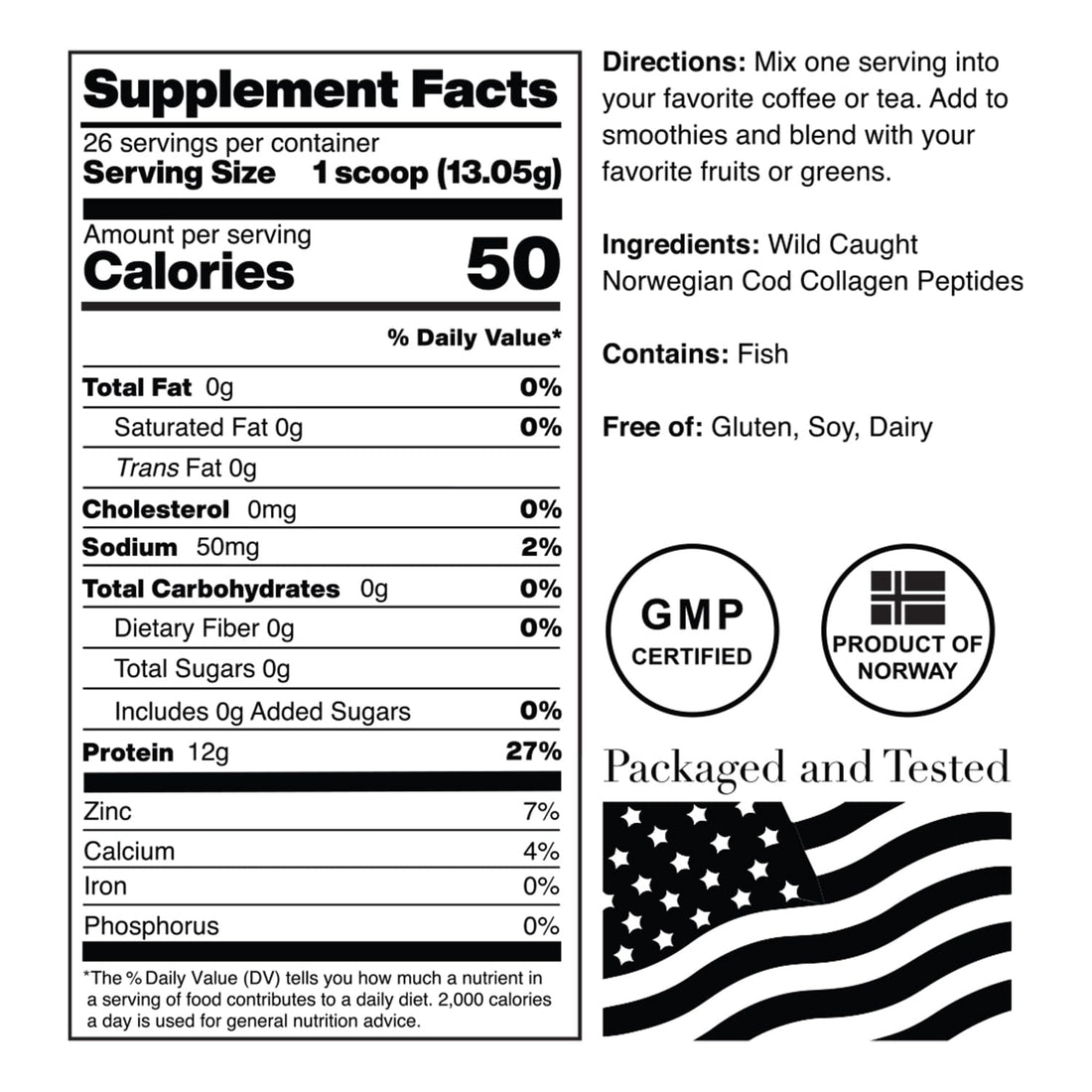 Norcal Marine Collagen - 12oz Marine Collagen Peptides Powder | High Protein, Zero Fat/Sugar/Carb | Skin, Hair, Nail & Joint Health | Low Metals, US GMP Certified