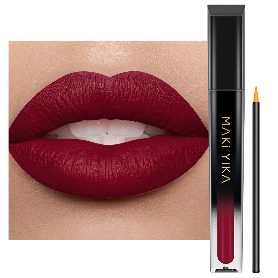 MAKI YIKA Burgundy Red Lipstick for Women Colorstay Long Lasting Lipsticks No Smudge Matte Liquid Lipstick Transferproof Cruelty-Free Lip Color, Burgundy