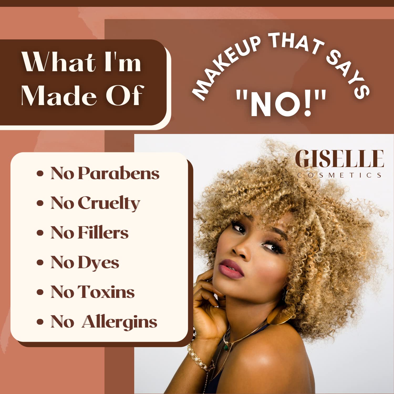 Mineral Blush Makeup | Rich Girl | Mineral Blush Makeup Powder, Giselle Cosmetics | Pure, Non-Diluted Mineral Make Up -Mineral Makeup Powder, Foundation, Concealer, Eye Shadow, Blush, and Contouring