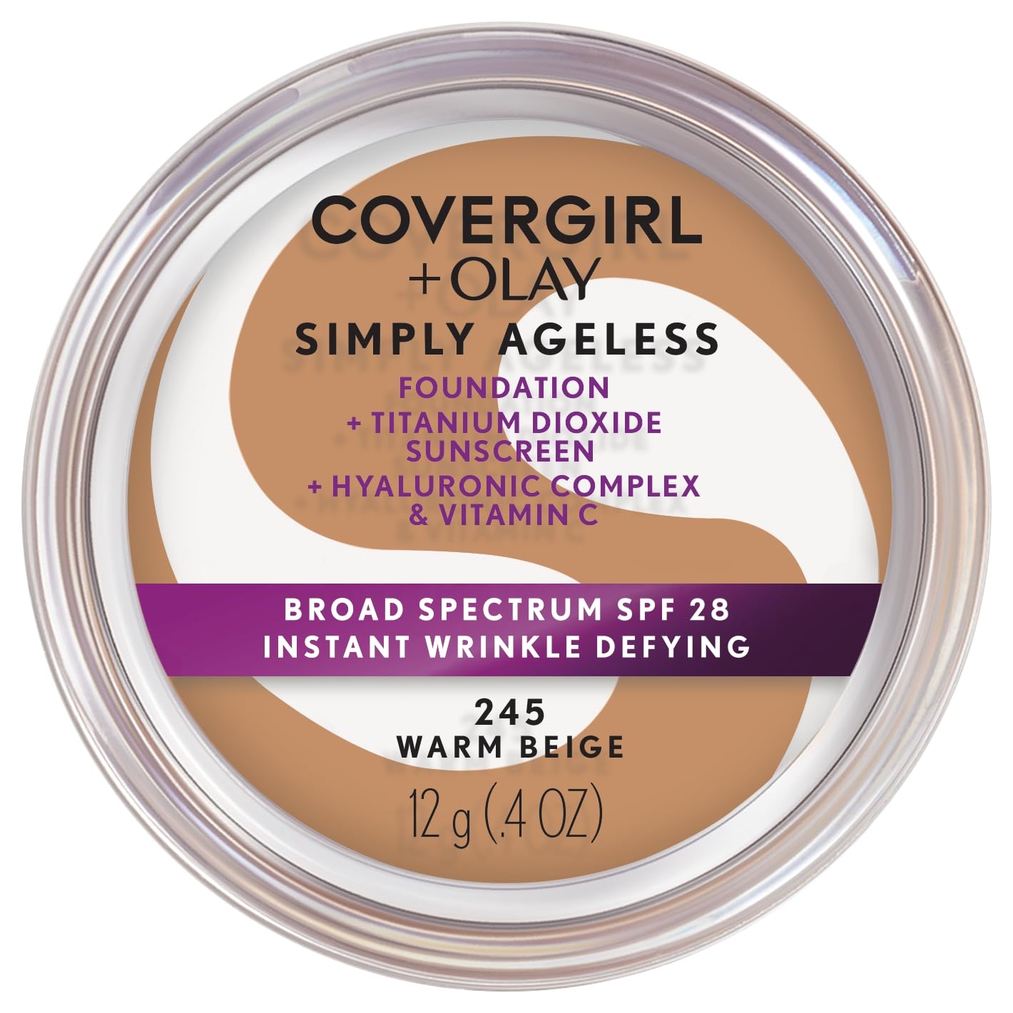 COVERGIRL & OLAY Simply Ageless Instant Wrinkle Defying Foundation Warm Beige.4 oz (packaging may vary)