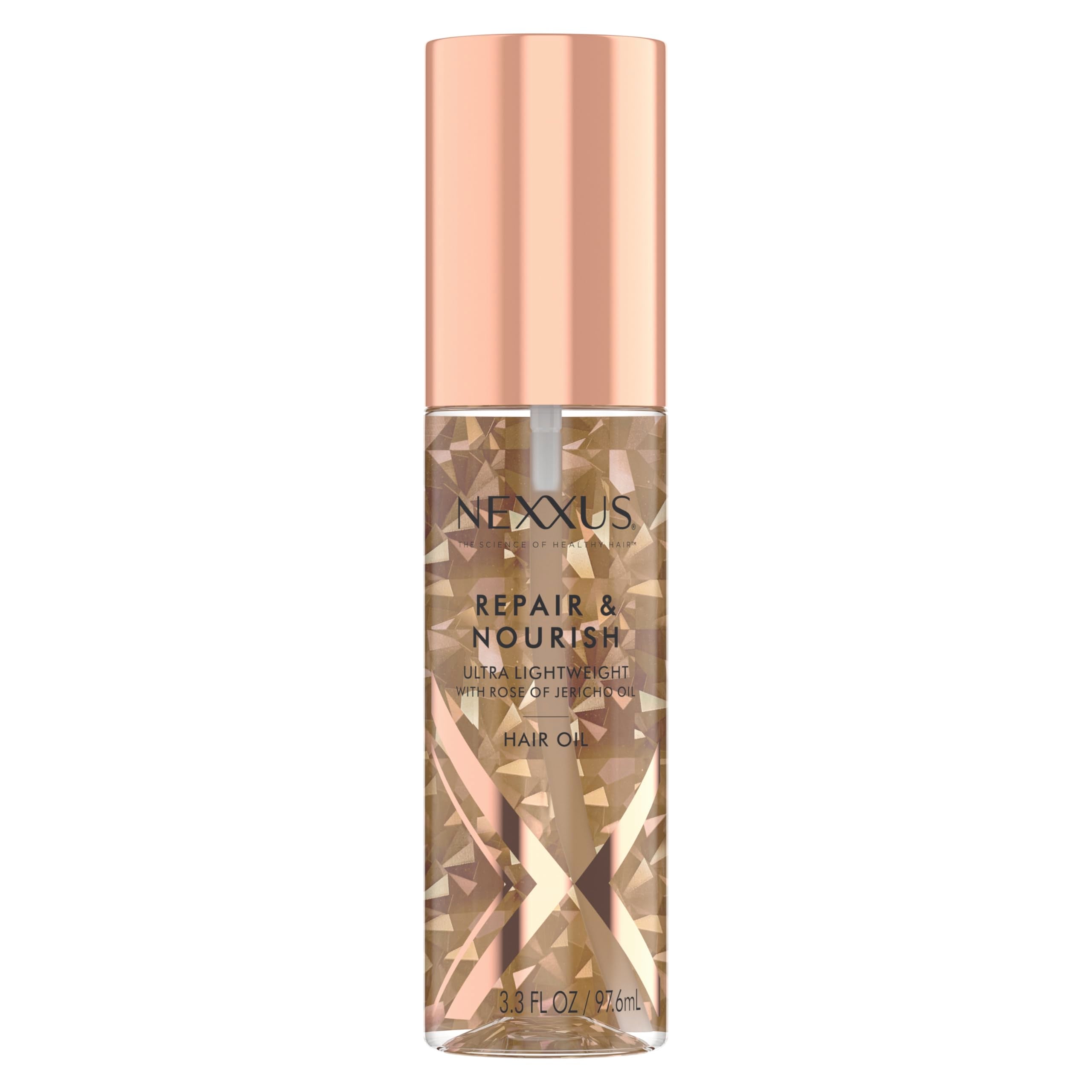 Nexxus Ultra Lightweight Hair Oil Repair & Nourish for Intense Nourishment with StyleProtect Technology & Rose of Jericho Oil 3.3 oz