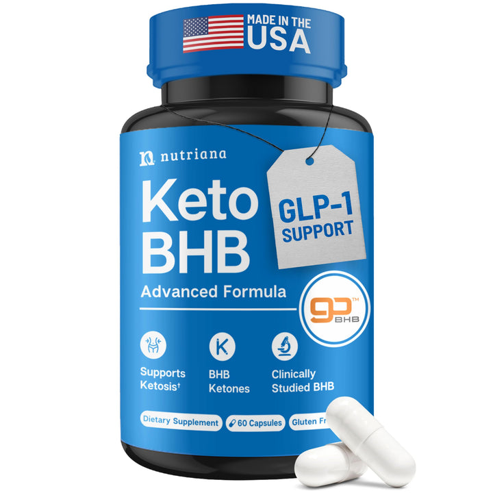 Nutriana Keto BHB Exogenous Ketones for Men & Women – Keto Pills for Mental Clarity & Focus -GLP-1 Support - Keto Burn - Keto Supplements Carb-Free Energy for Muscle & Ketosis Support