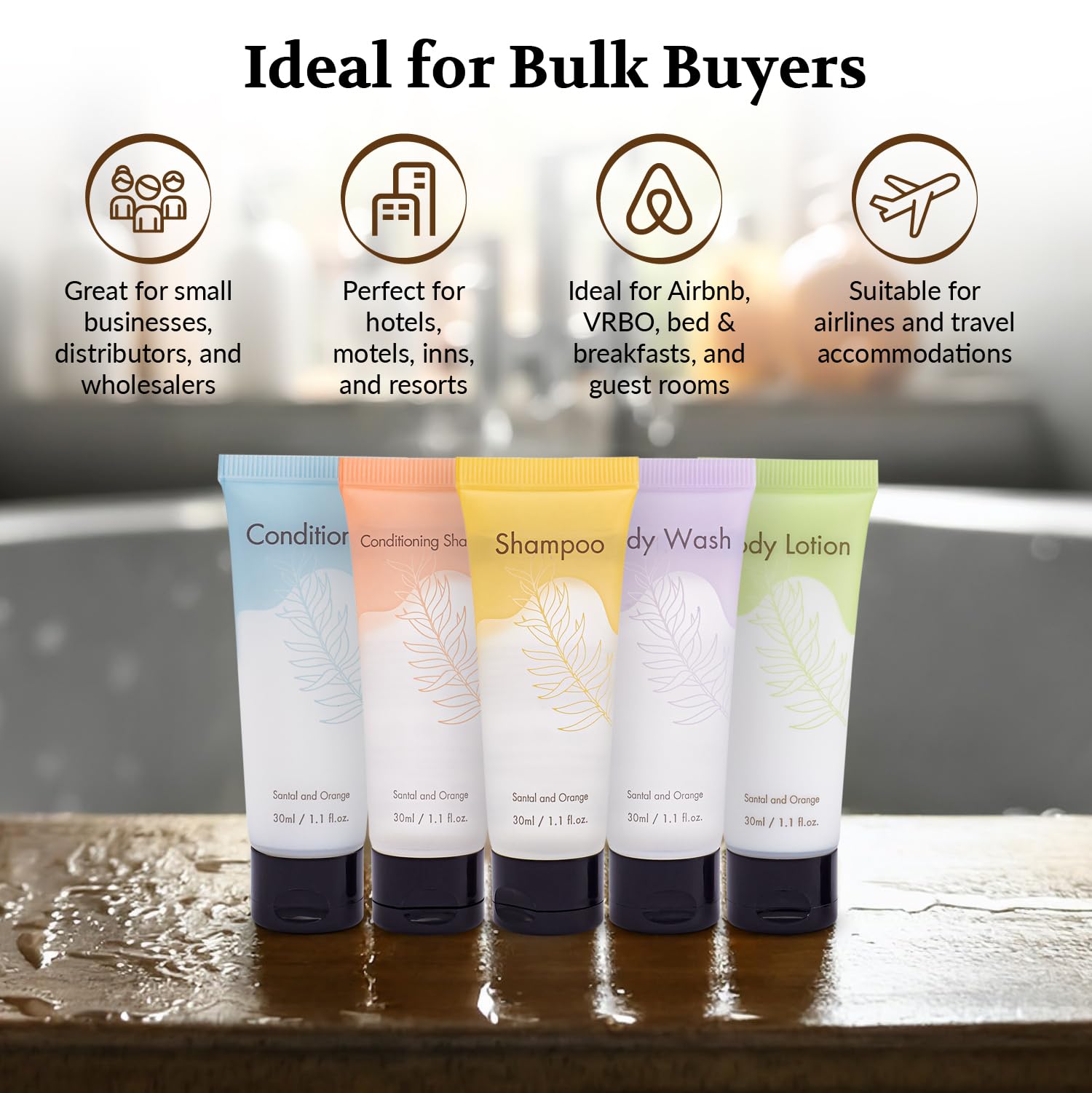 NISGUR Travel Size Conditioner Bulk Pack of Hotel Conditioner Leak Proof Hotel Supplies and Toiletries for Guests