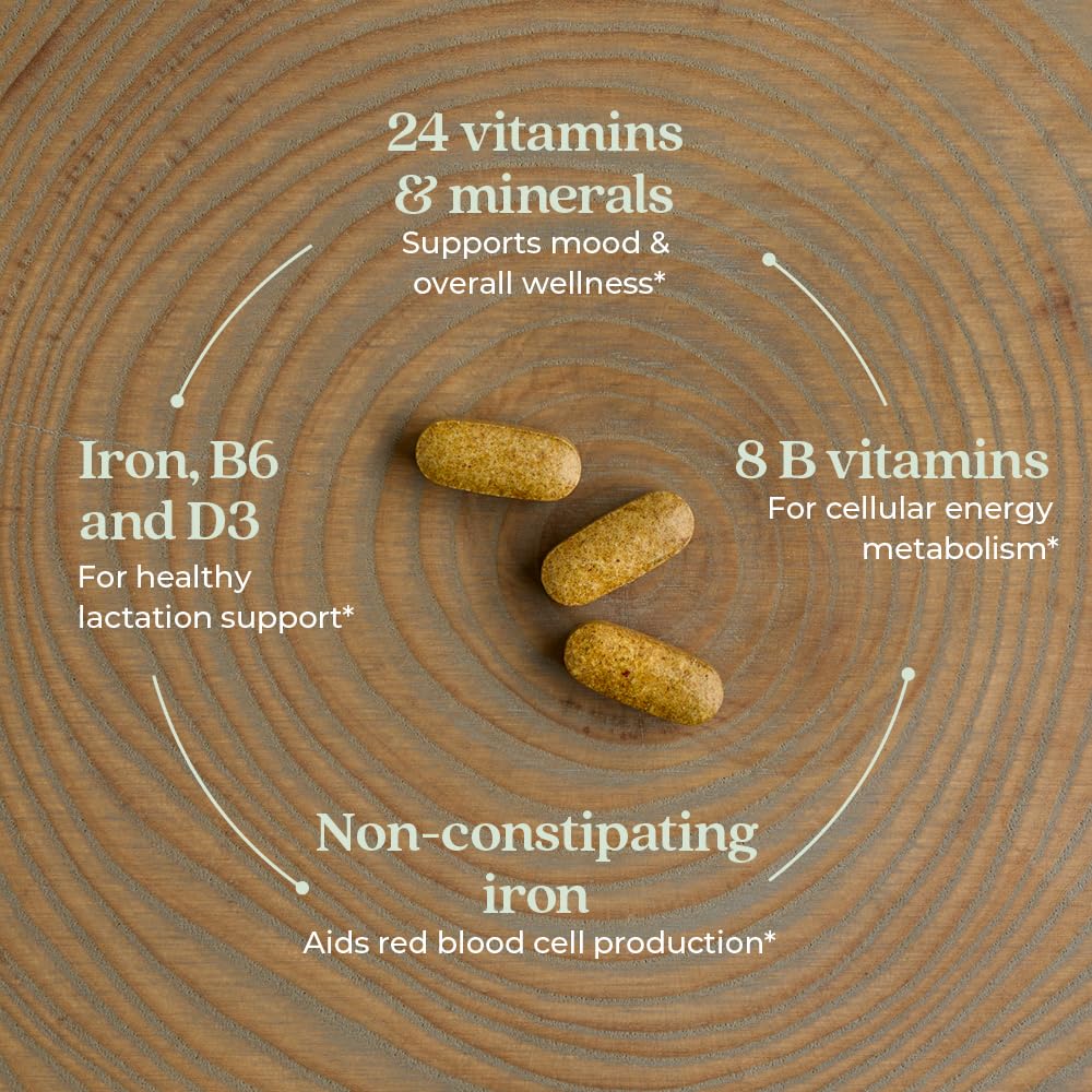 New Chapter, Postnatal Vitamins Lactation Supplement, Complete Multivitamin with Fermented Vitamin D3 + B Vitamins, Made with Organic Vegetables & Herbs, Non-GMO Ingredients, 270 Count