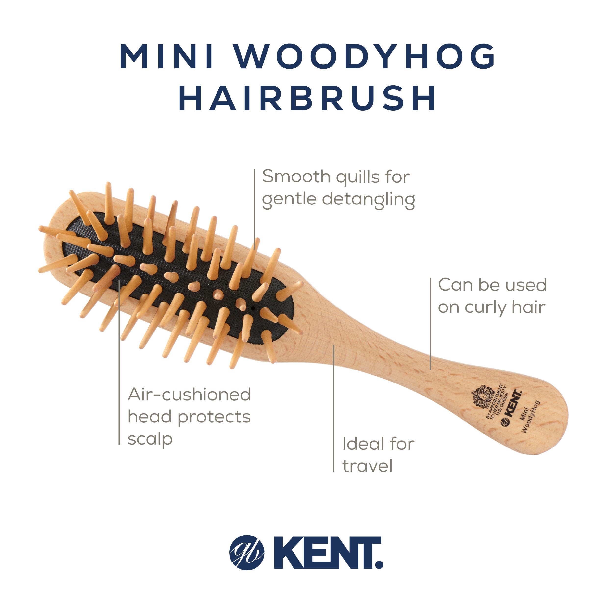 Kent Mini Hog - Wood Hair Brushes