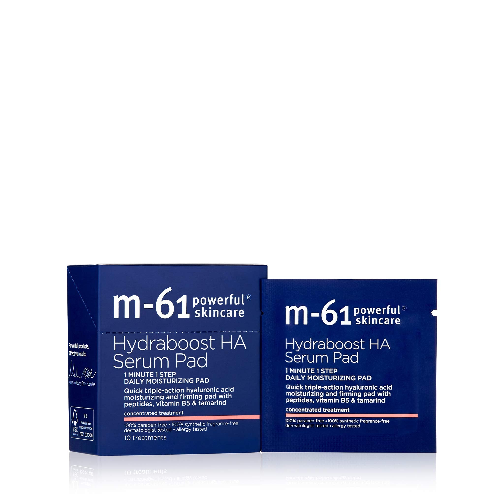 M-61 Hydraboost HA Serum Pad- 10 Treatments- 48 hour moisturizing and firming serum pad with hyaluronic, vitamin B5 & E