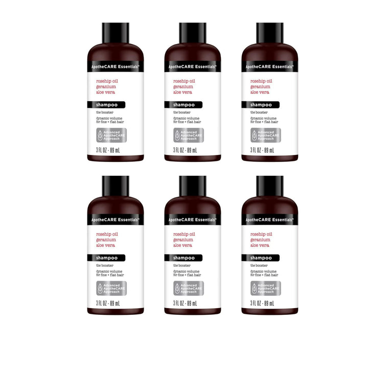 Generic ApotheCARE Shampoo Aloe Vera Rosehip Oil Geranium Travel Size 3 oz. (Pack of 6)