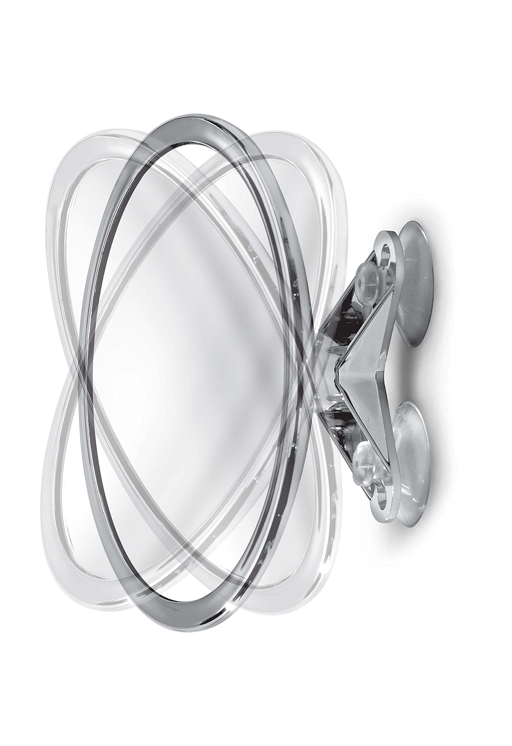 6 Suction Mount Mirror - 5X Magnifying Vanity Makeup Mirror with 3-Point Super Suction, Pivoting, Rotating and Locking Suction