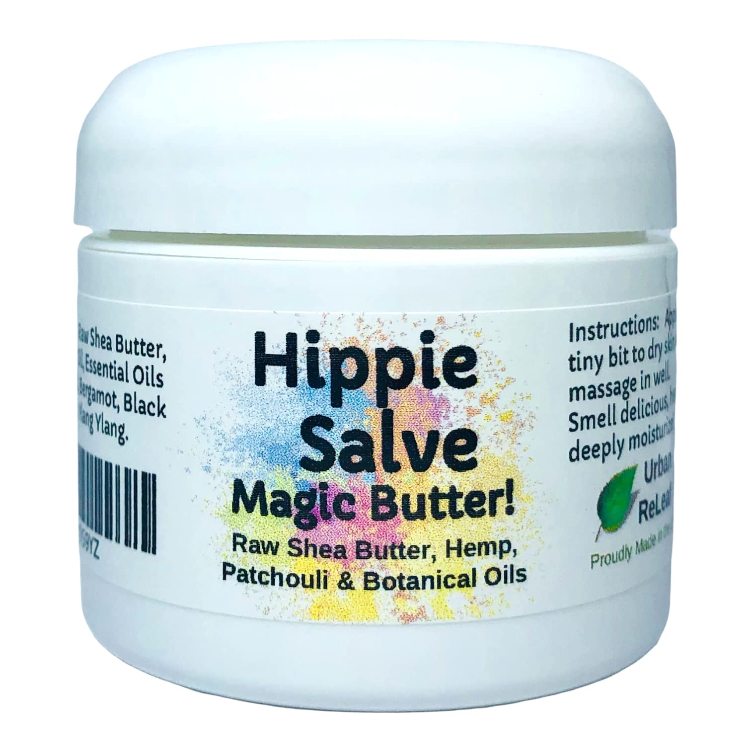 Urban ReLeaf Hippie Salve Magic Butter ! Groovy Botanicals, Shea Butter and 100% Natural, Patchouli, Ylang, Bergamot, Vitamin Rich, Deeply Moisturizing & Soothing