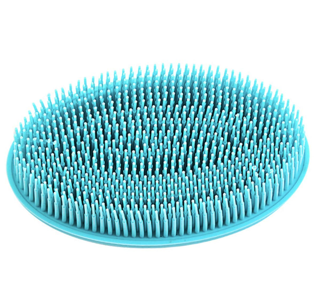 Montmart Silicone Round Scrubber Shower Back Exfoliating Sponge Blue Pink 2pcs