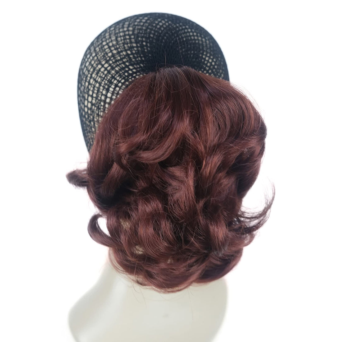 Lydell Short Ponytail Hair Extensions Wavy Curly Synthetic Hairpiece with Jaw Claw (131 Burgundy Red)