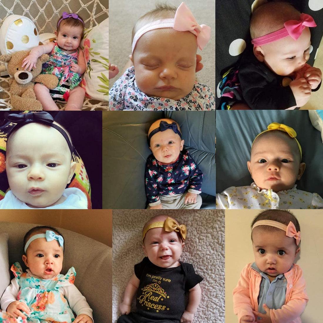 WillingTee 40 Colors Baby Girls Headbands Tiny Bows 2.75 Grosgrain Ribbon Hair Bow Hair Band Hair Accessories for Baby Girls Infants Toddlers Kids Newborns