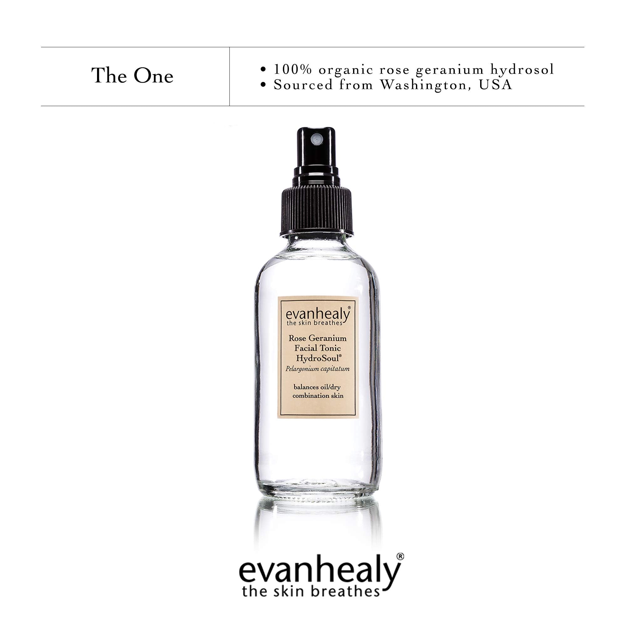 Evanhealy Rose Geranium Facial Tonic 4 Ounce Liquid