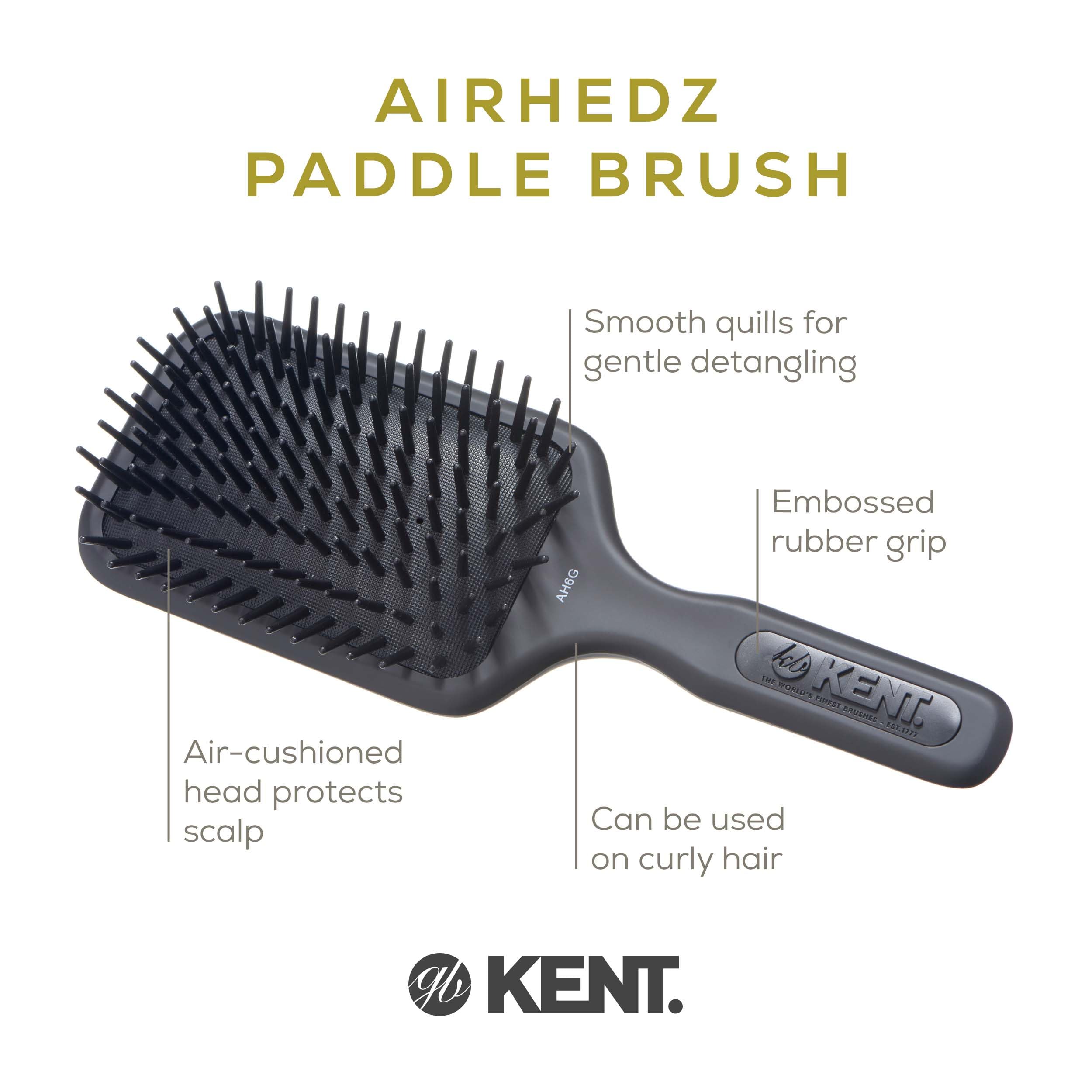 Kent AH6G Airhedz Pro Extra Large Pin Hair Brush (Fat Pin, Grey)
