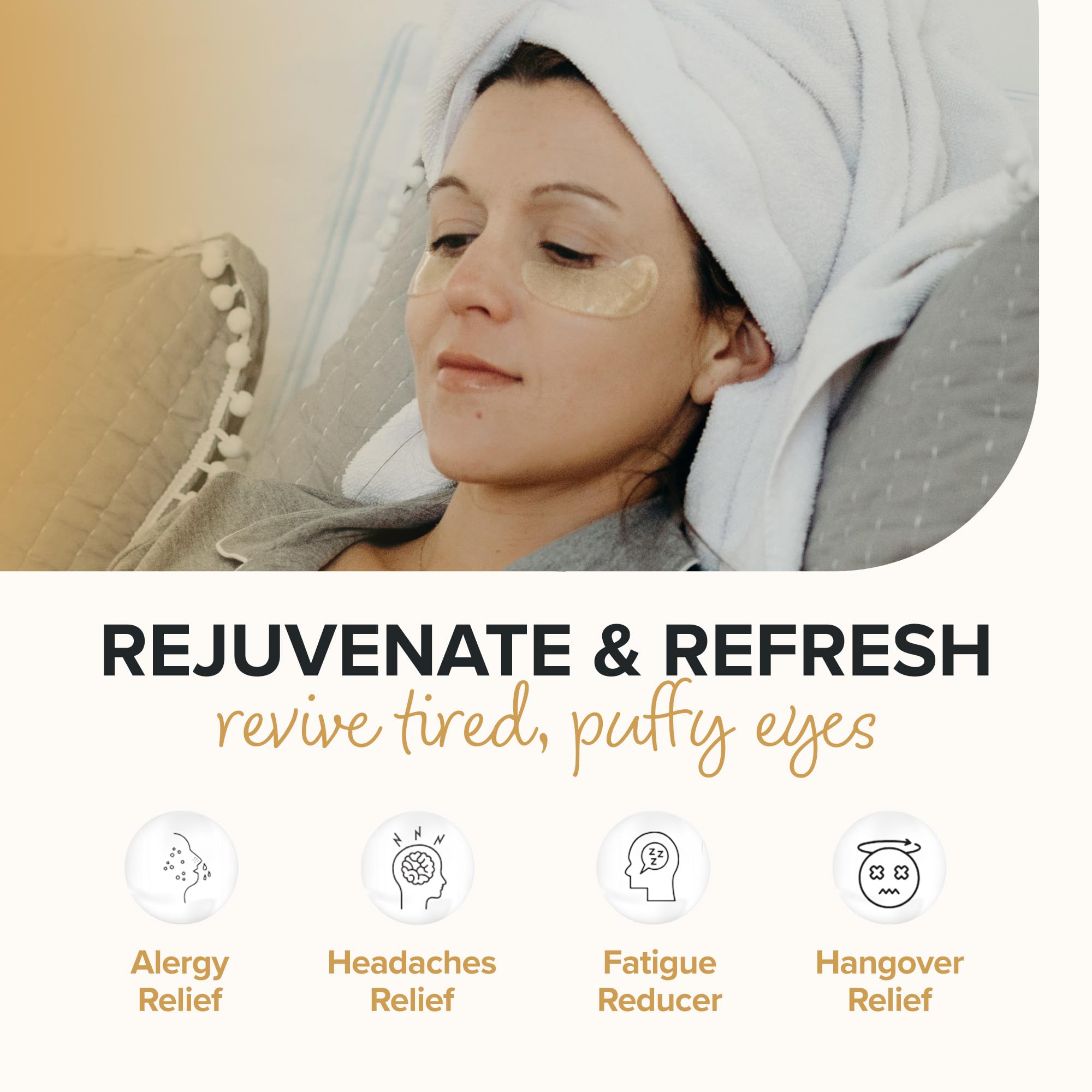 ToGoSpa Golden EYES, Dark Circle Warrior | Premium Clean Anti-Aging Gel Pads with Collagen, Hyaluronic Acid, Aloe Vera, Vitamins C & E, 1 Pack - 3 Pair