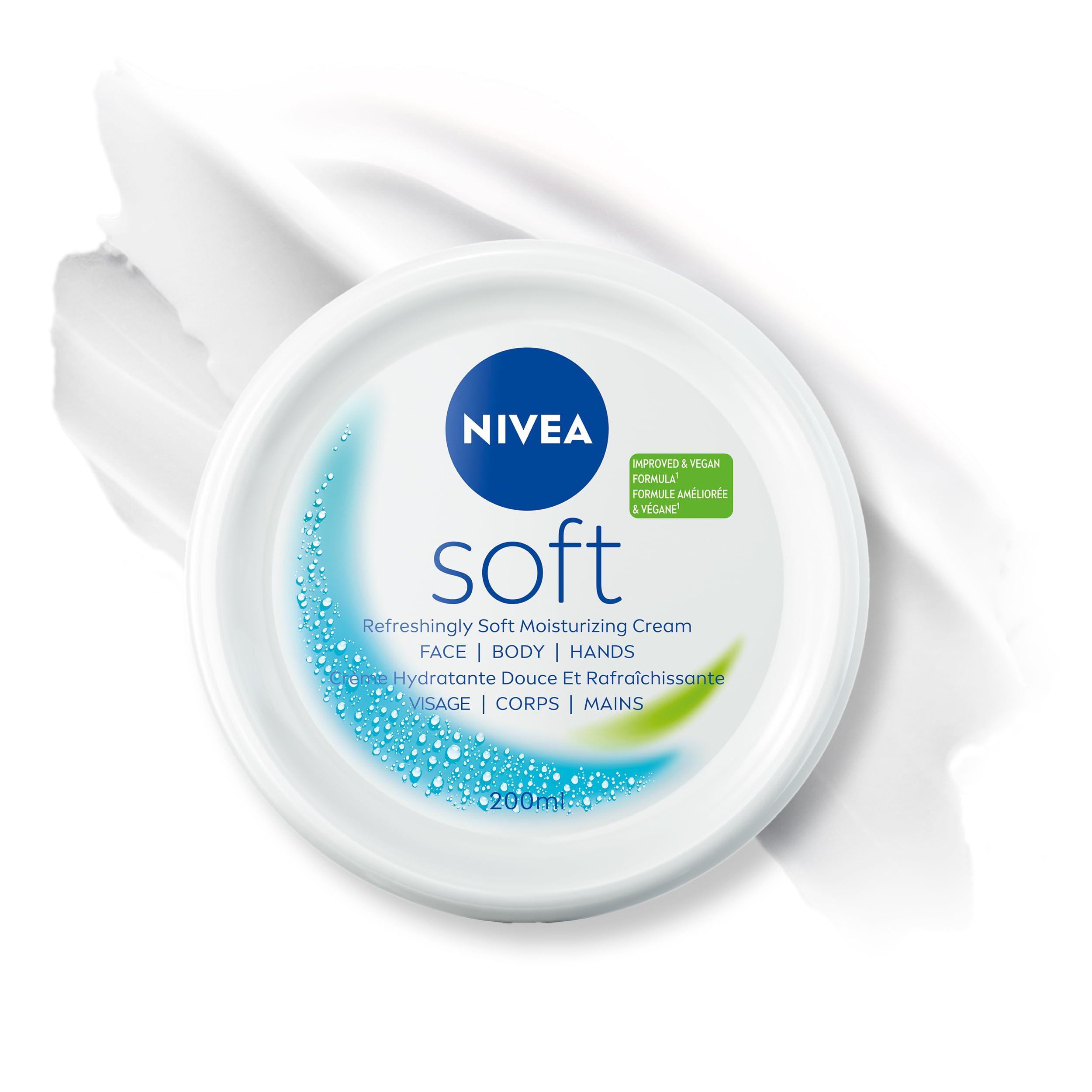 Nivea Soft Refreshingly Soft Moisturizing Creme with Jojoba Oil and Vitamin E, 6.8-Ounce Tubs (Pack of 4)