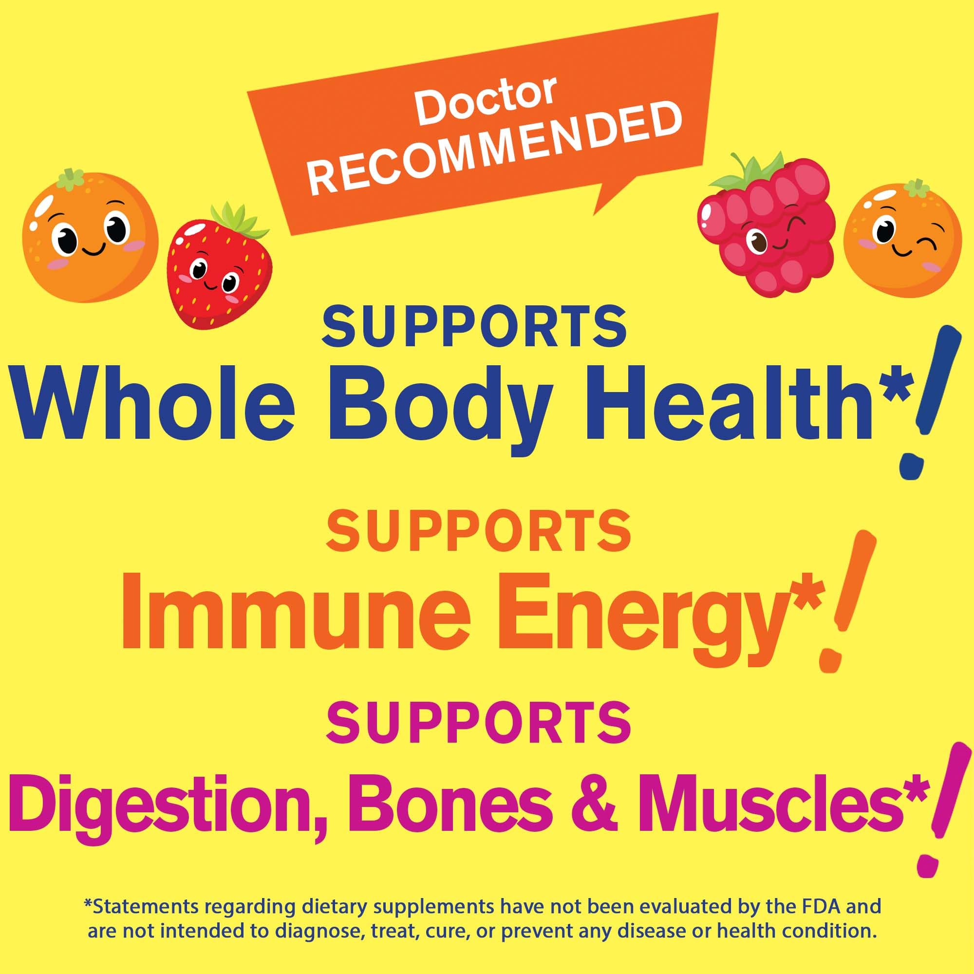 WellYeah Kids Multivitamin Gummies | Vitamin C, D3, E, A, B6, B12, Biotin, Zinc, Folic Acid, Iodine, and Niacin | Immune and Energy Support | Orange and Berry Flavor | 60 Count