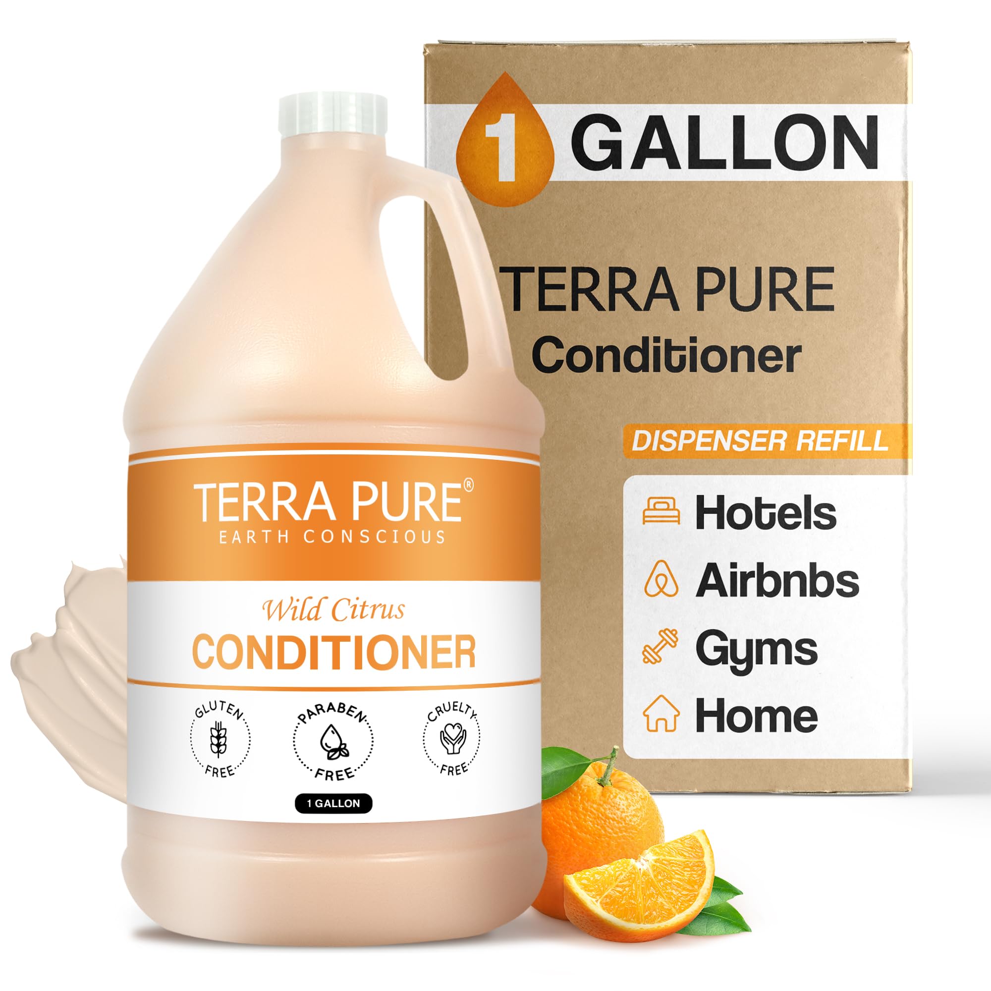 Terra Pure | 1 Gallon Conditioner | Luxury Hotel Toiletry Bulk Size| Designed to Refill Soap Dispensers | 128 oz