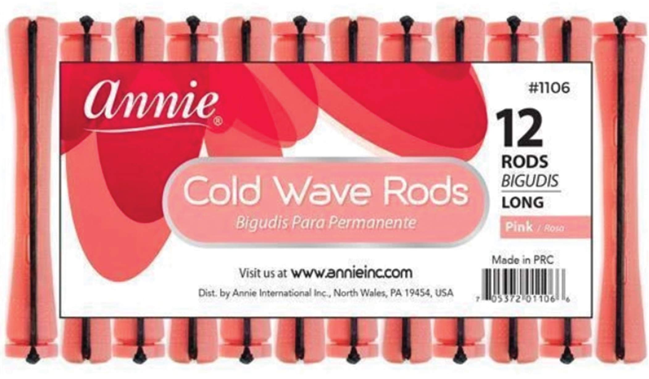 3 Packs Of Annie Cold Wave Rods Long #1106 (12 Pieces Per Pack)
