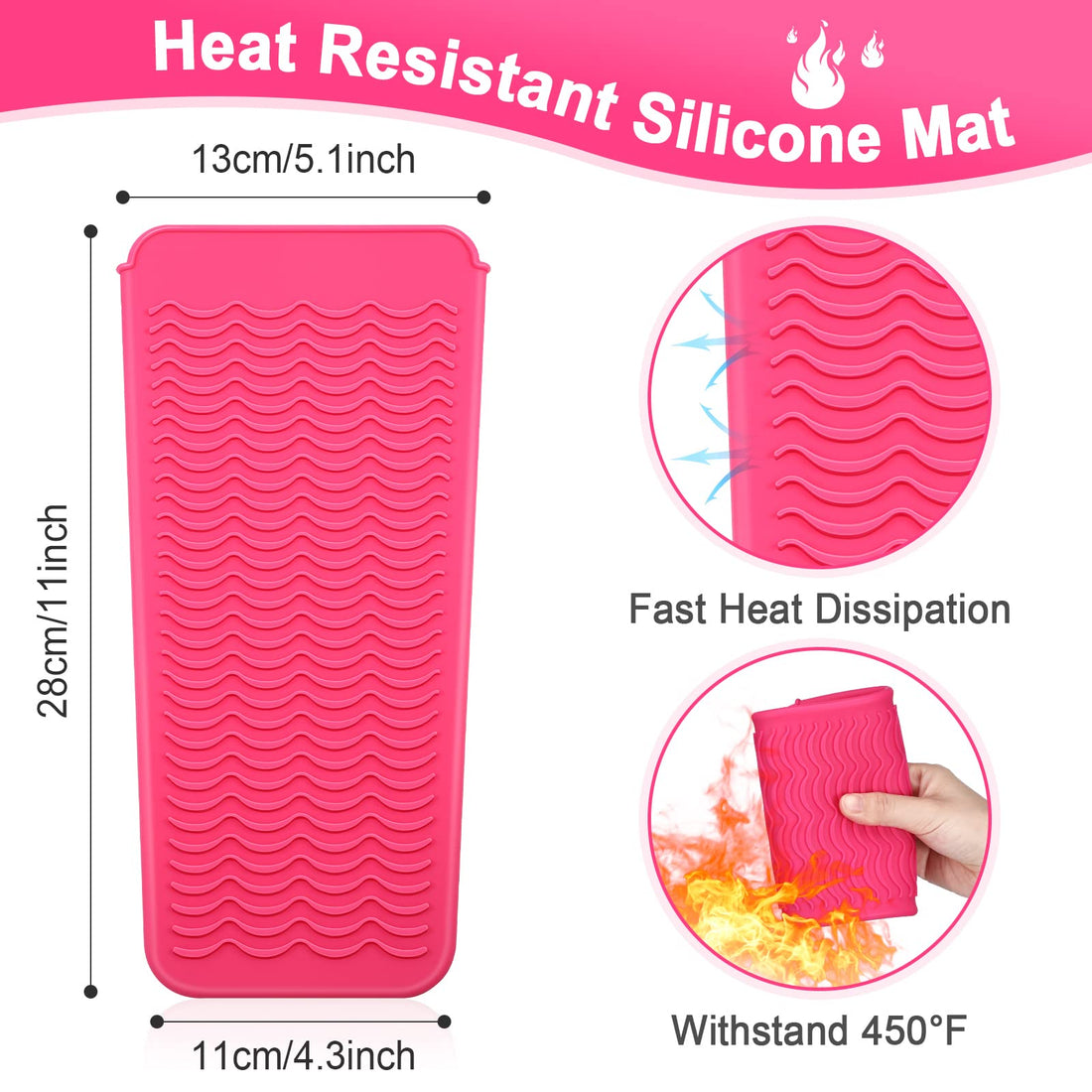 2 Pieces Flat Iron Case Holder Heat Resistant Curling Iron Neoprene Straightener Holder and Silicone Travel Mat for Hair Tools Curling Iron Organizer Bag or Daily Use(Cute Style)