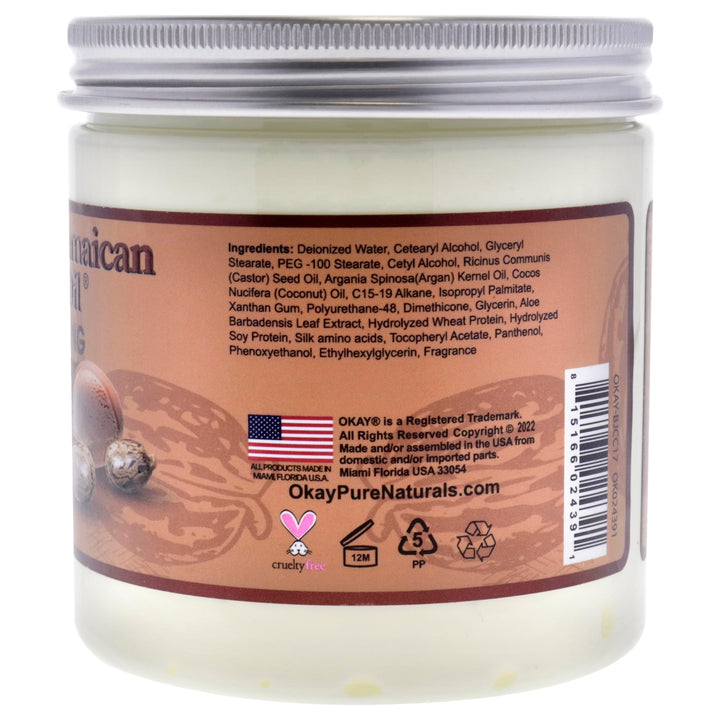 Okay black jamaican castor oil moisture & curling hair sorbet 17 ounce, White, 17 Ounce
