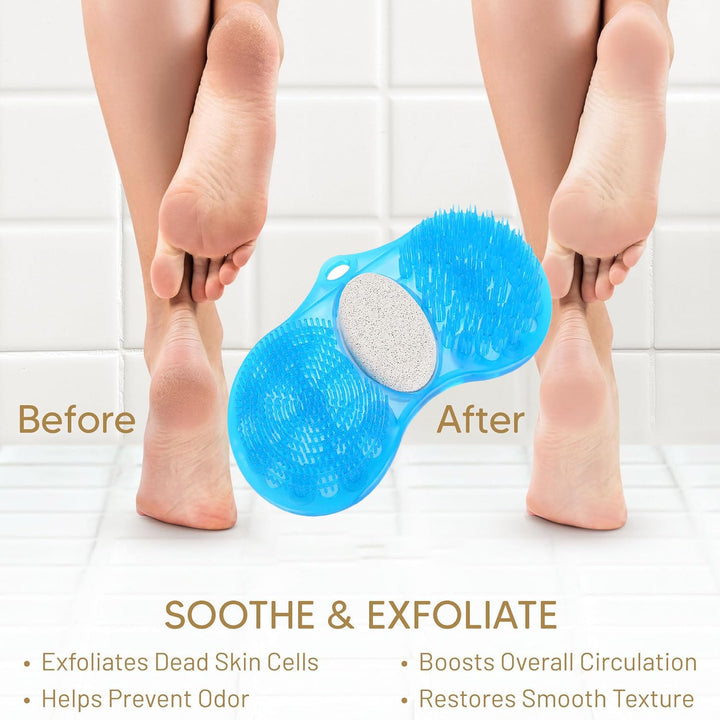 TARSHYRY Shower Foot Scrubber Massager Cleaner, Pumice Stone for Feet, 2 In 1 Foot Massager & Scrubber for Shower Floor Improves Foot Circulation Remove Foot Dead Skin And Reduces Foot Pain