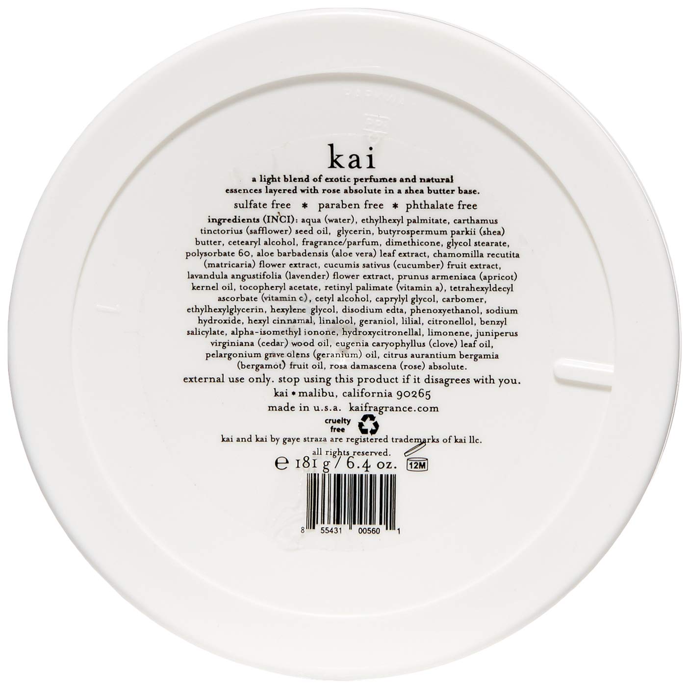 kai Body Butter, Rose, 6.4 oz