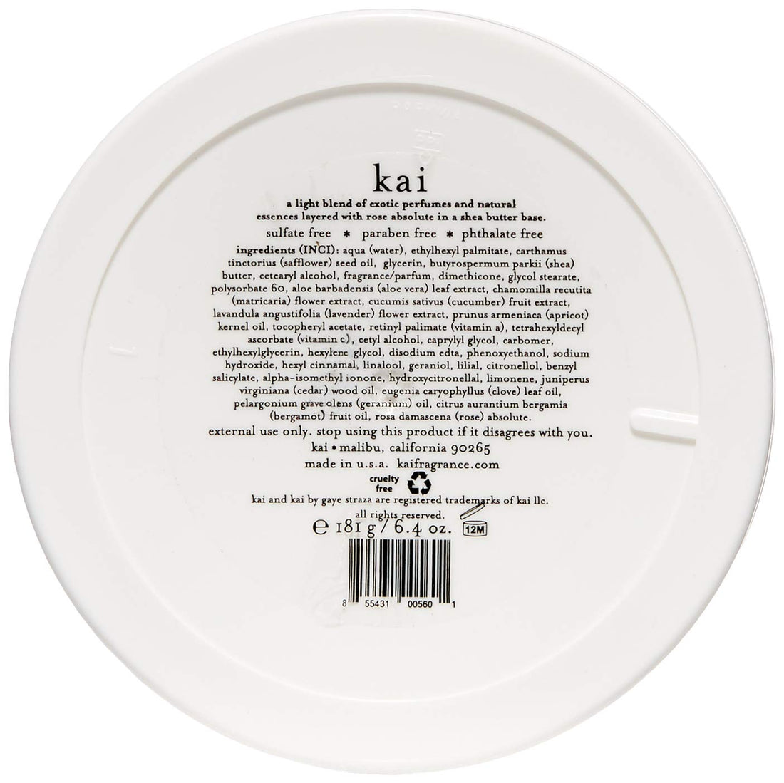kai Body Butter, Rose, 6.4 oz