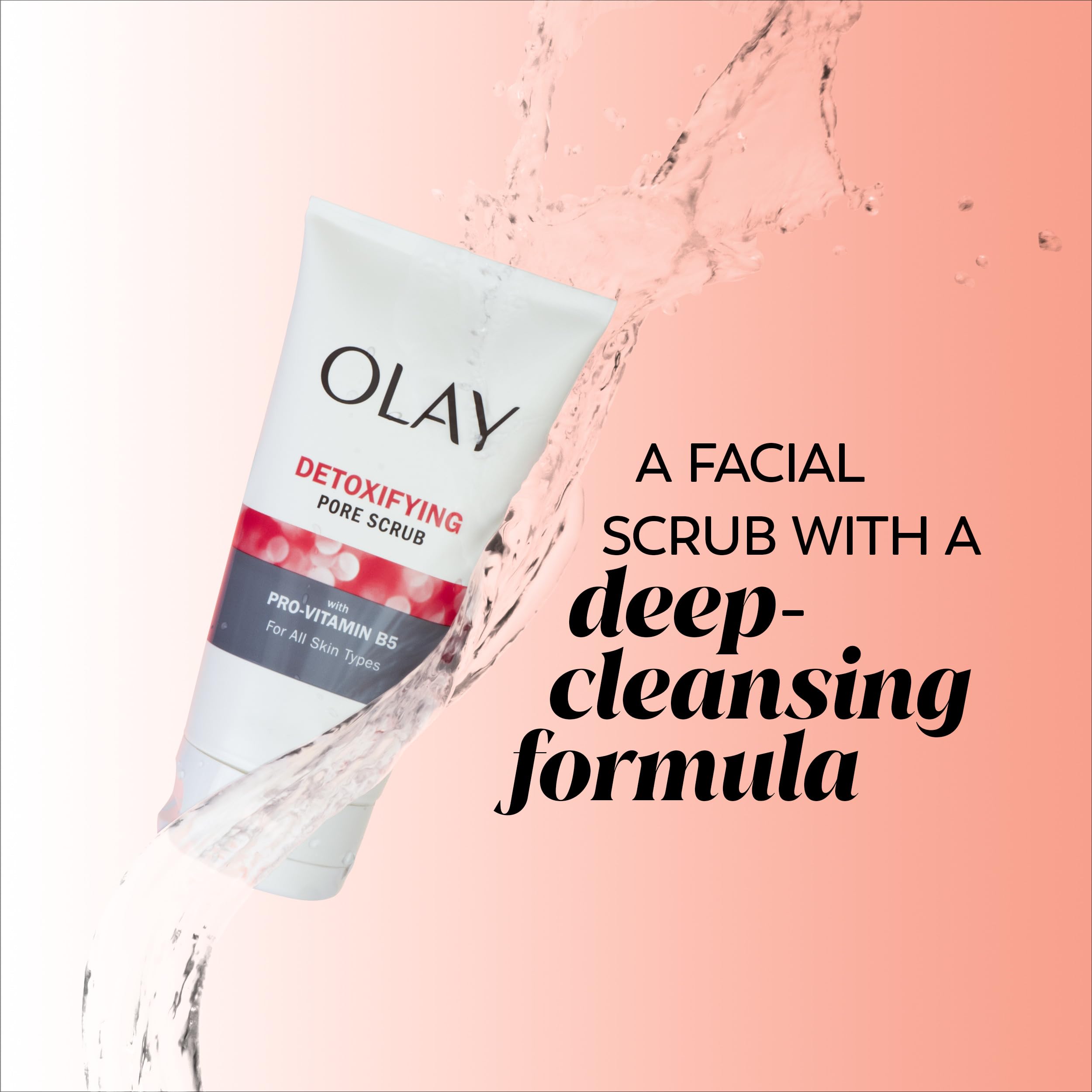 Facial Cleanser by Olay Regenerist, Detoxifying Pore Scrub & Exfoliator, 5 Oz (Pack of 3)