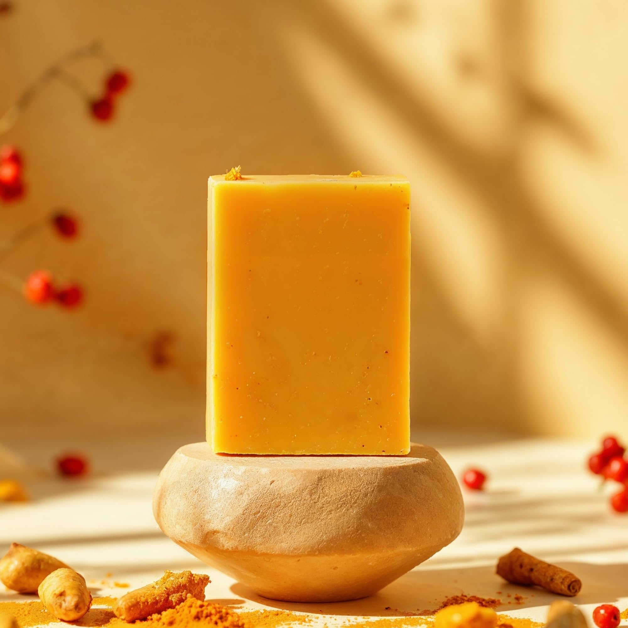 Glo Melanin Organic Turmeric Soap for Dark Spots, Turmeric Soap for Face, All Natural Turmeric Face Wash