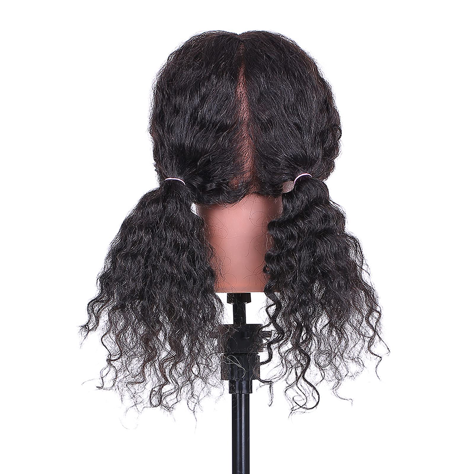 Anself Curly Hair Mannequin Head Hairdressing Training Head for Hair Styling Practice Hair Braiding Dummy Head with 100% Human Hair Black