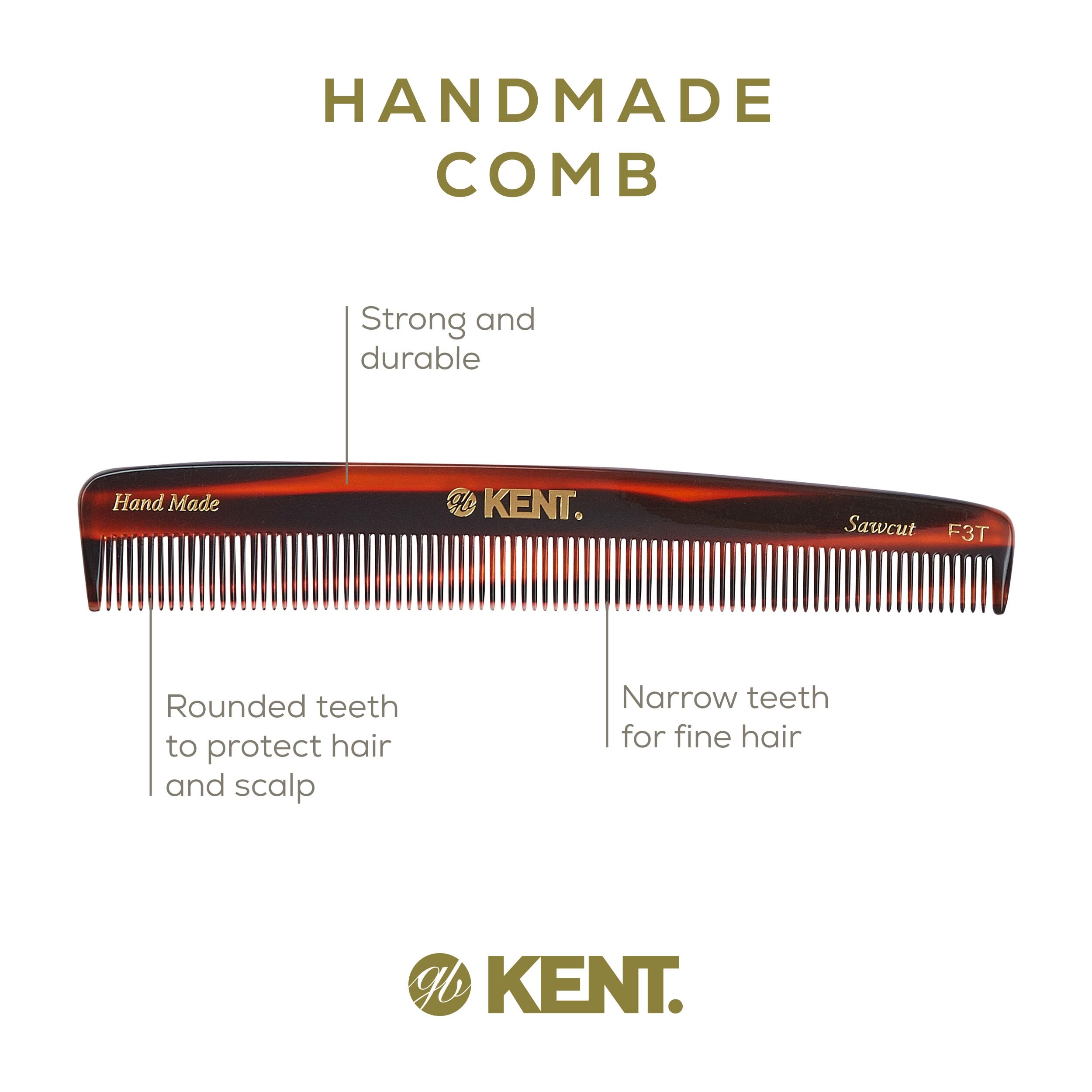 Kent Authentic Handmade Dressing Comb, Dark Brown, 160mm