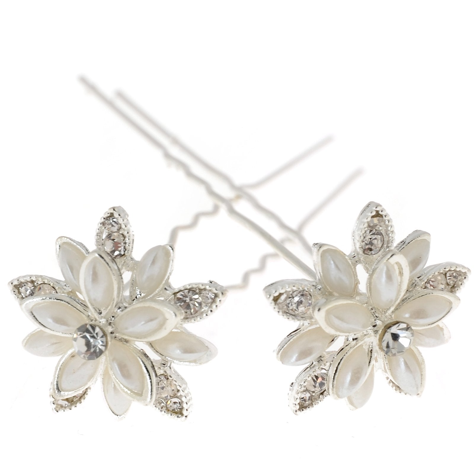 Yantu Womens Flower Bridal Wedding Hair Pin with Crystal (Pack of 20)