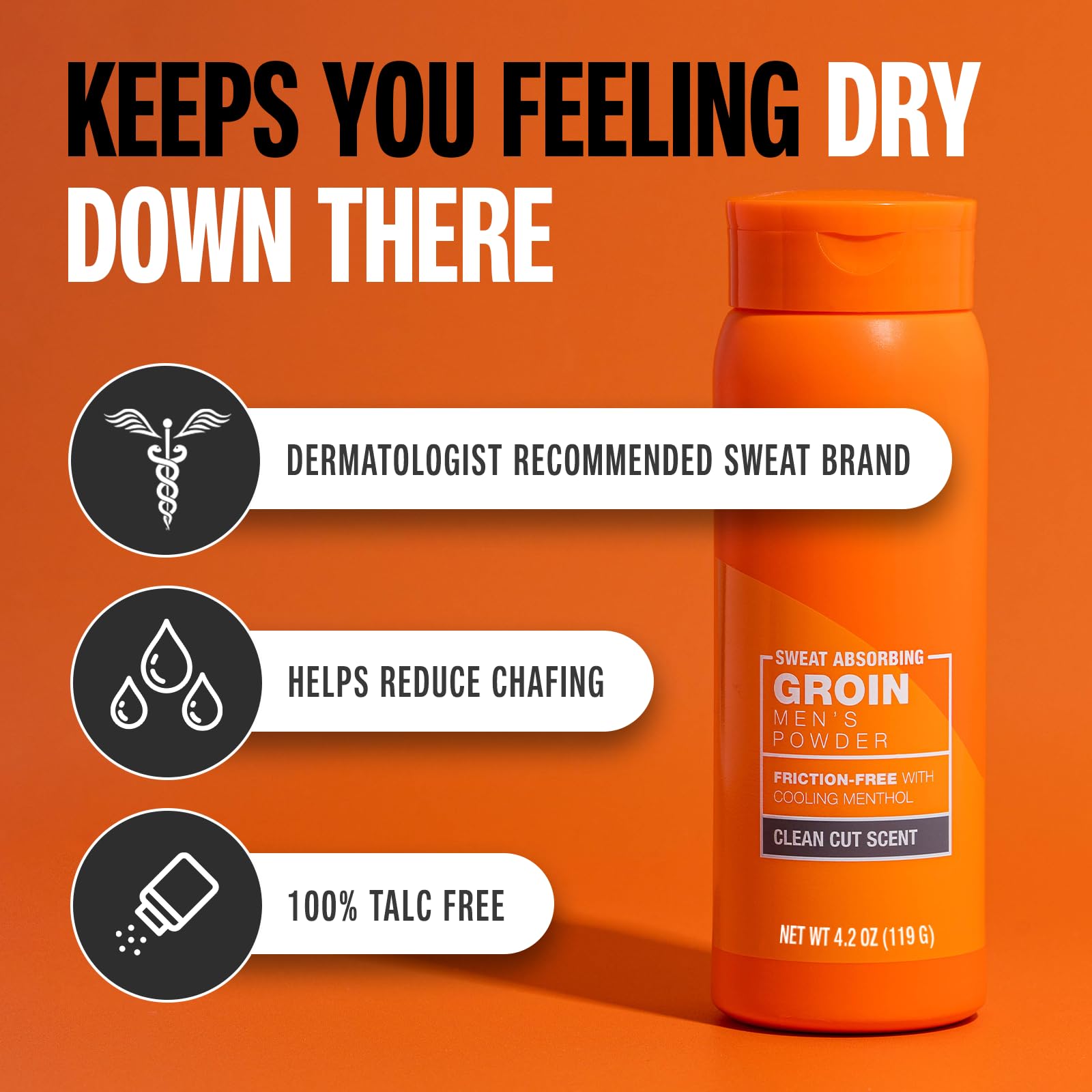 Carpe Sweat Absorbing Groin Powder (For Men) - Designed for Maximum Sweat Absorption - Mess and Friction Free, Stop Chafing