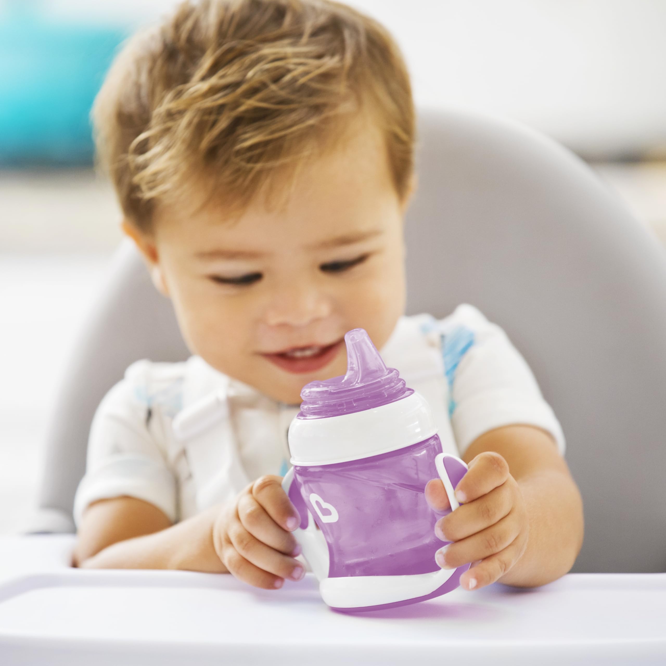 Munchkin® Gentle™ Transition Sippy Trainer Cup, 4 Ounce, 2 Pack, Purple