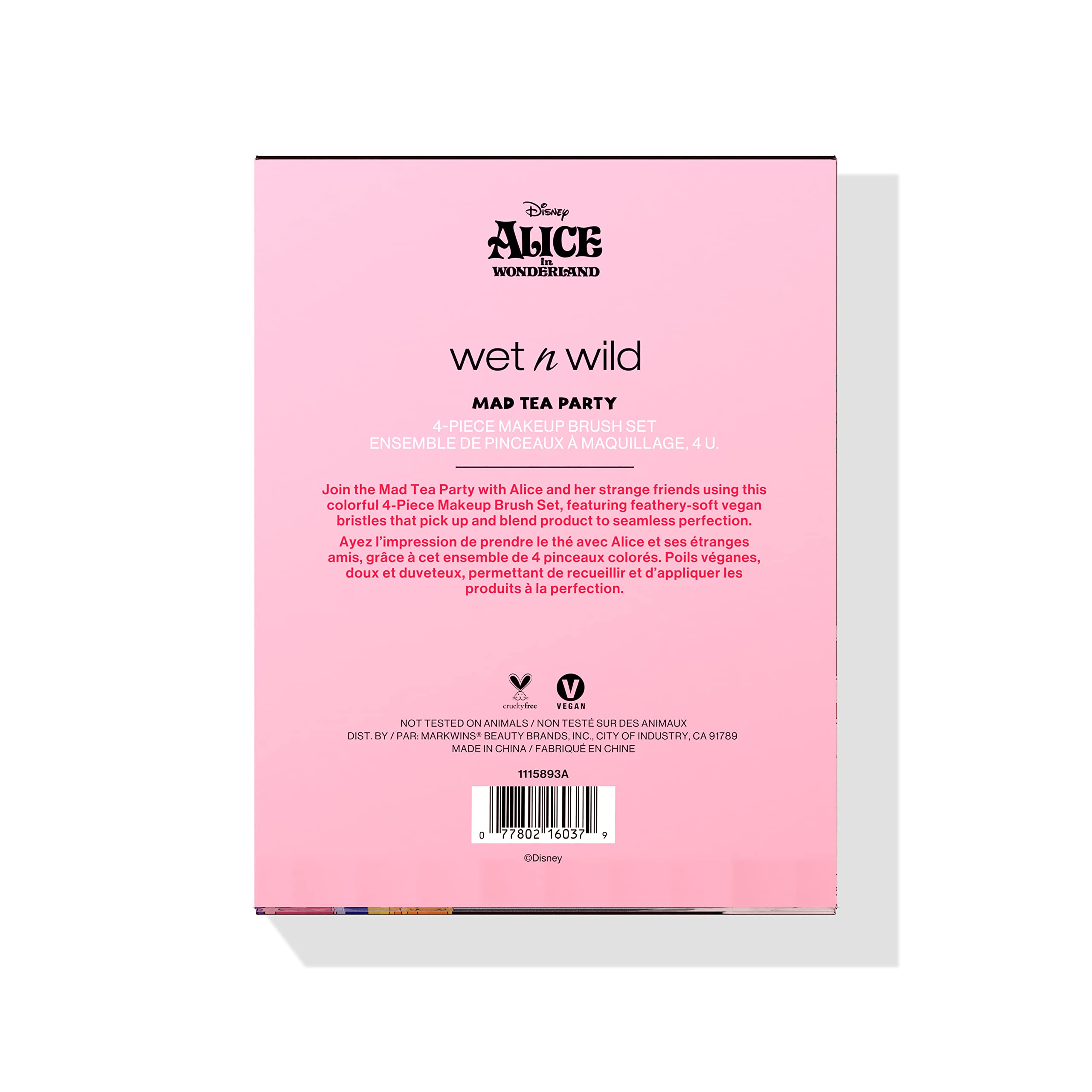 wet n wild Mad Tea Party 4-Piece Makeup Brush Set Alice In Wonderland Collection