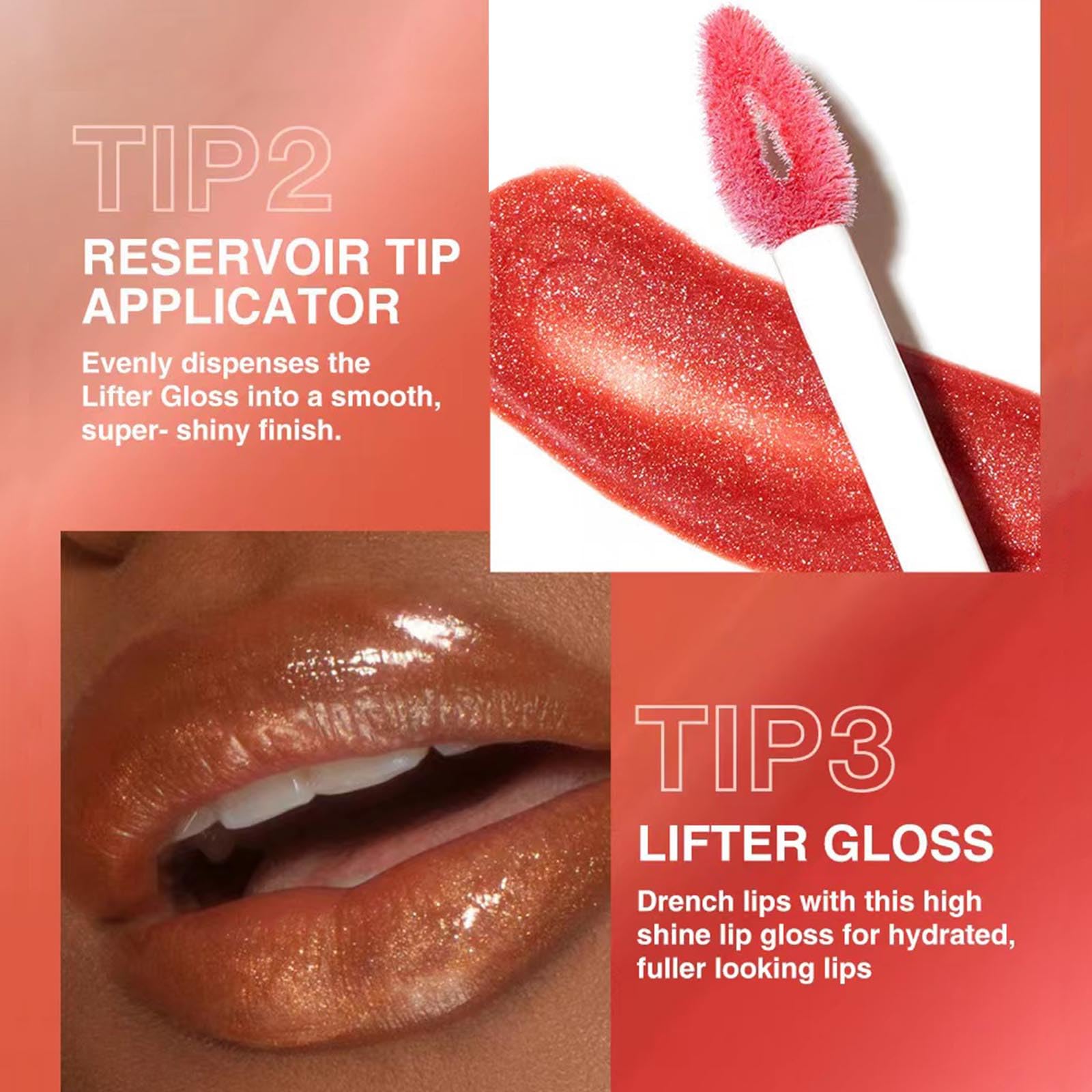Nude Pink Lip Gloss Lip Plumper Gloss Tinted Glitter Lipgloss Lip Oil Teens Moisturizing Lipstick Lip Balm High Shine And Vegan Plumping Lip Gloss For Women Girls Long-Lasting Dry Lip Care (03)