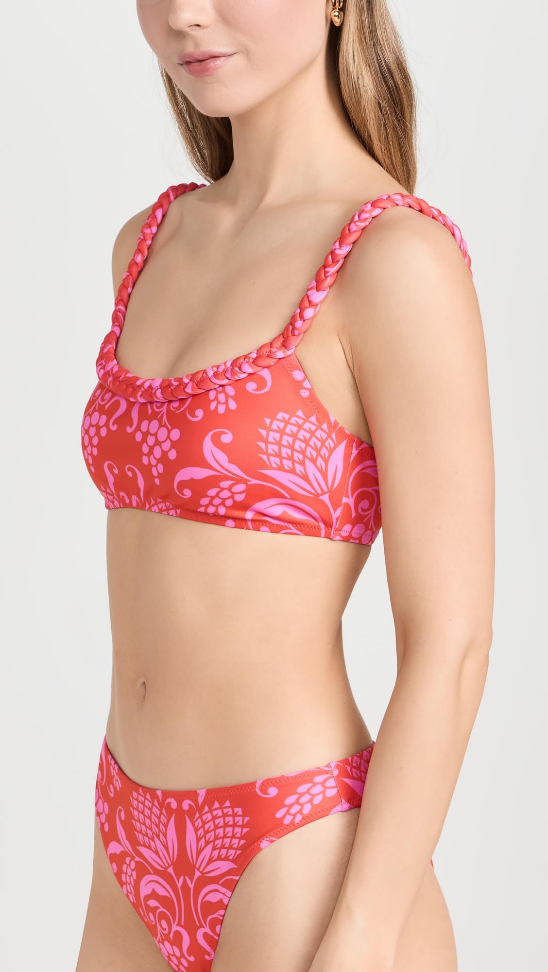 Rhode Women's Bibi Bikini Top, Anjuna, Print, Red, XS