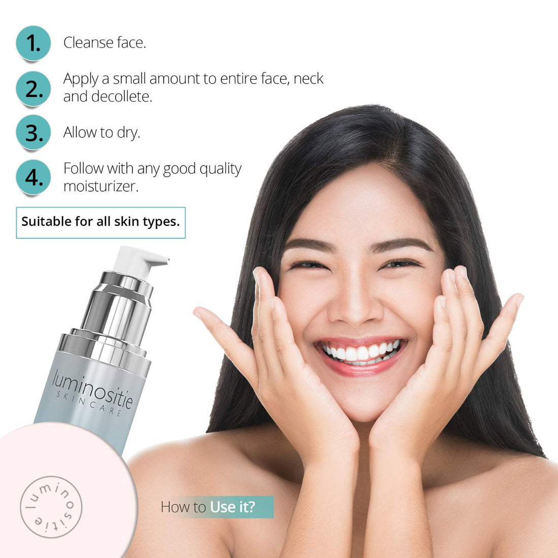 Organic Eye Serum With Vitamin E, White Tea & Rose Oil For Dark Circles & Puffiness. The Best For Under Eye Wrinkles, Bags, Dark Circles, Puffiness & Fine Lines. Natural Eye Lift Serum