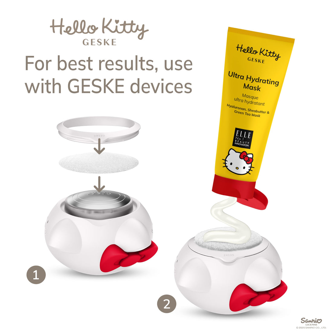 GESKE x Hello Kitty Ultra Hydrating Mask | Pair with Sonic Warm & Cool Mask | Moisturizing & Hydrating Face Mask Lotion | Vegan | Hydrating Moisturizers & Creams | Daily Care | Best Facial Mask