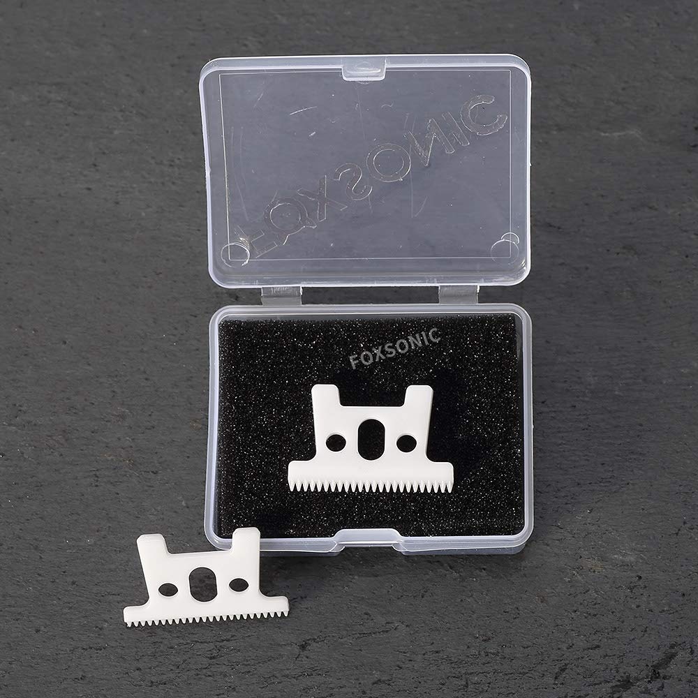 FOXSONIC 2pcs Ceramic blade for Andis D7 D8 SlimLine Pro Li choice 24 teeth with box Replacement T Blade (WHITE)