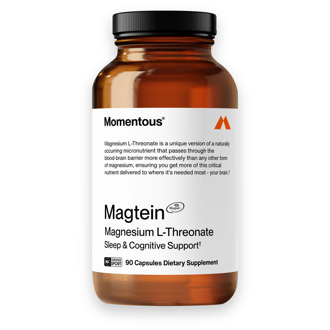 Momentous Magtein Magnesium L-Threonate 145mg - Magnesium Threonate Supplement for Cognitive Function & Rest Support, 30 Servings (Package May Vary)