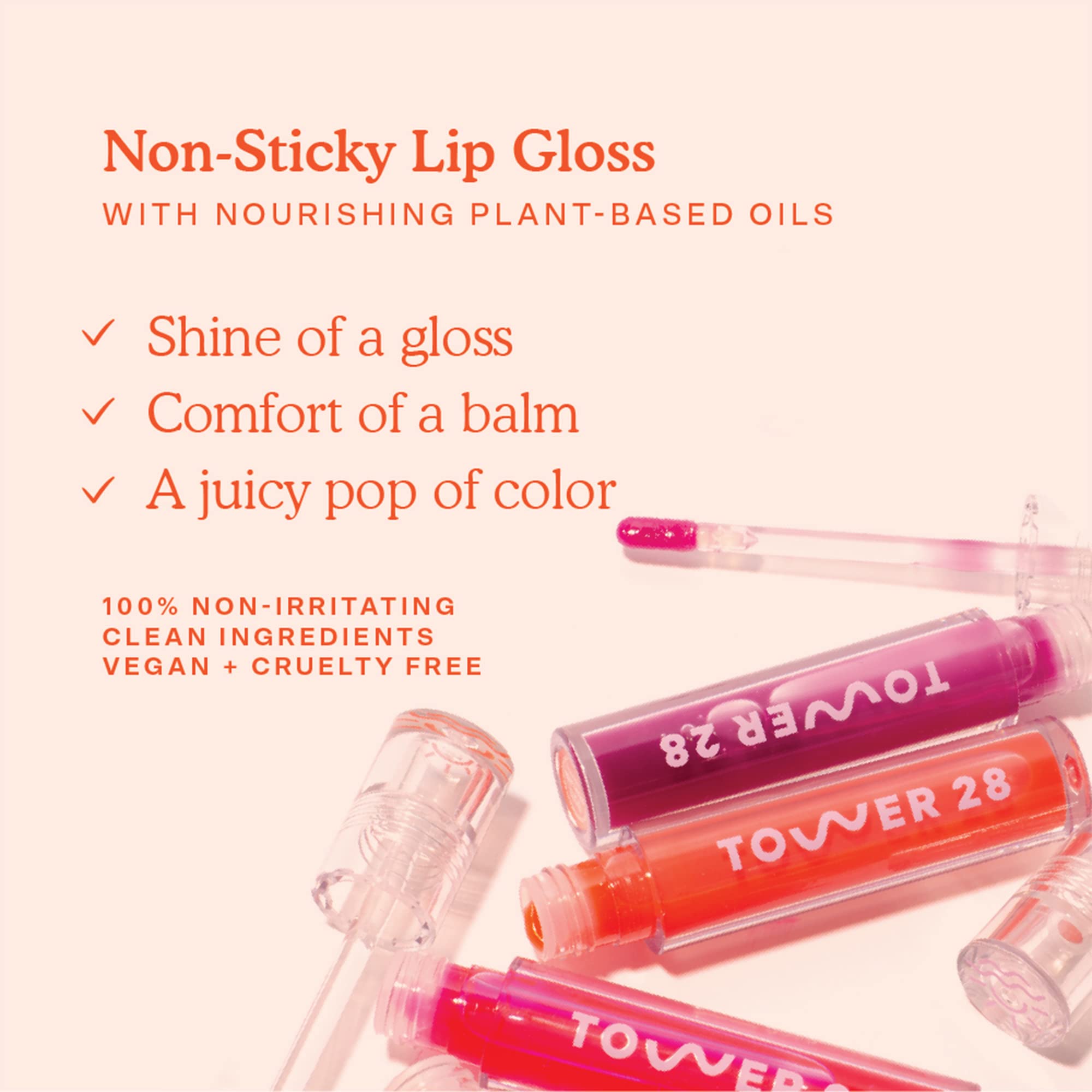 Tower 28 ShineOn Milky Lip Jelly, ALMOND, Non-Sticky, Hydrating Vegan Lip Gloss in Milky Chocolate, Apricot and Raspberry Seed Oil, Moisturizing, Clean, Cruelty Free