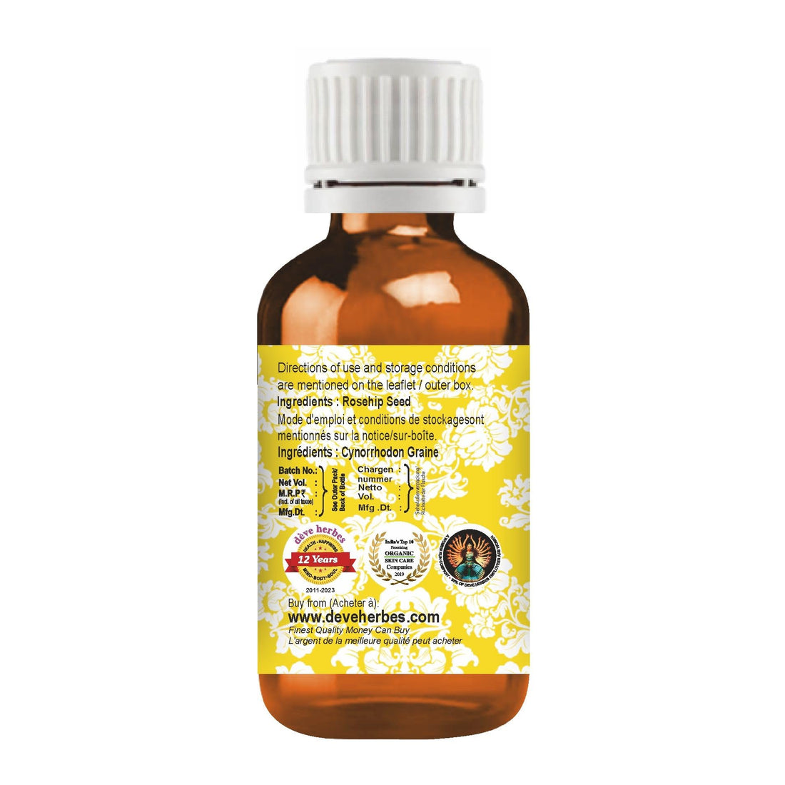 Deve Herbes Pure Rosehip Seed Oil 30ml (1 oz)