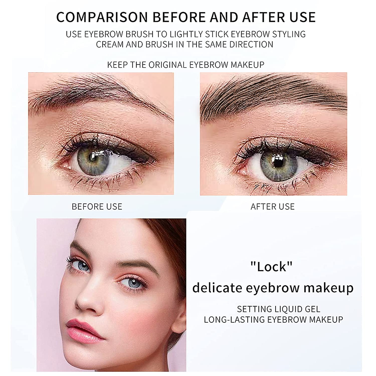 DAGEDA 2Pcs Light Brown Brow Gel, Eyebrow Setting Gel, Waterproof and Sweat-Proof, Eyebrow Repair Liquid for Brows Styling 1.81oz