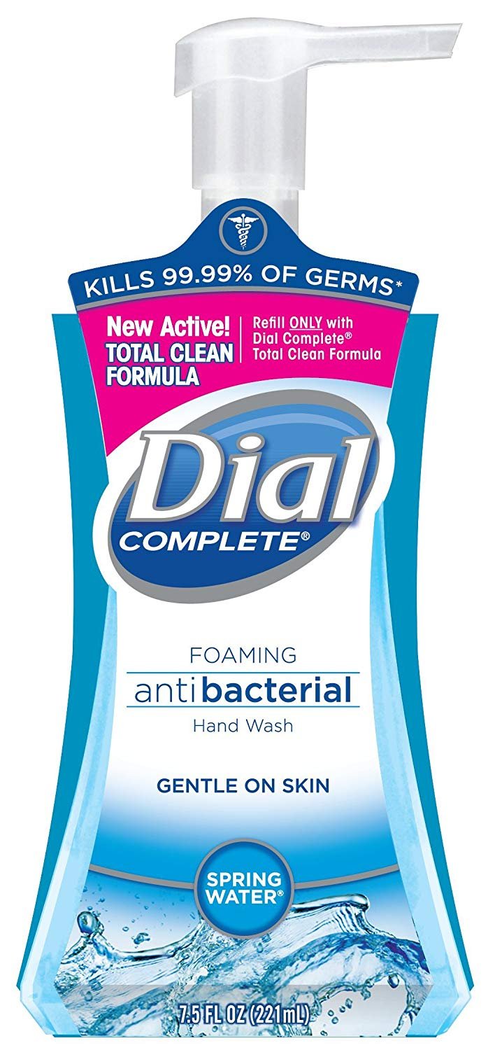 Dial Complete Antibacterial Foaming Hand Soap, 2-Scent Variety Pack, Spring Water/Fresh Pear, 7.5 Fluid Ounces Each (Pack of 5)