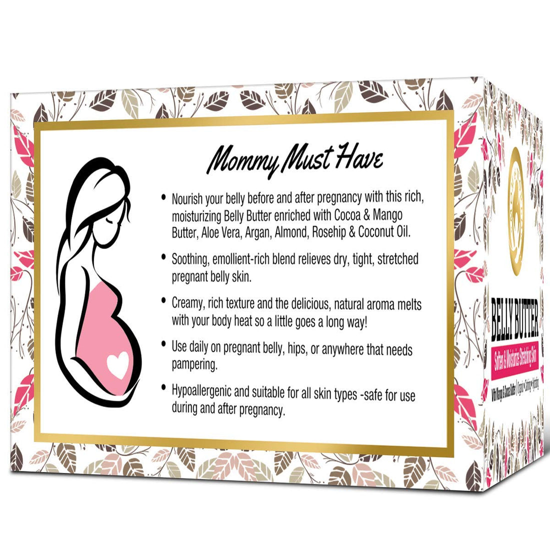 Mom & World Belly Butter - Body Butter with Mango & Cocoa Butter, 100gm - For Stretch Marks Tummy Butter