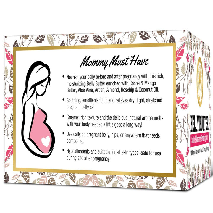 Mom & World Belly Butter - Body Butter with Mango & Cocoa Butter, 100gm - For Stretch Marks Tummy Butter