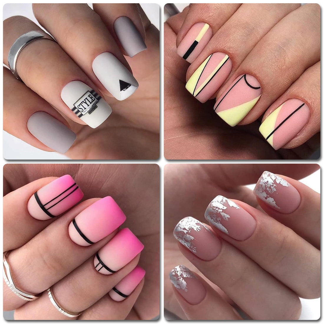 LoveOurHome 576pc Square Press on Nails Medium Matte Fake NailsTapered Square Full Cover Medium False Nails Press ons Nail Square Artificial Fingernails Colored Presson Nail Tips for Women Girls