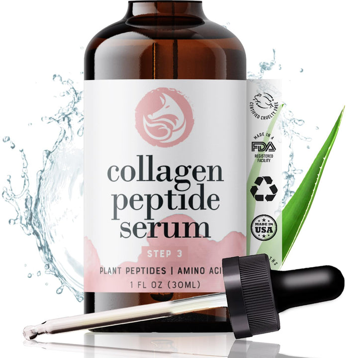 Foxbrim Peptide Complex Anti Aging Serum and Wrinkle Skin Care Facial Natural and Organic Plump, Smooth and Even Skin for Collagen Production and Optimal Skin Health Amazing 1 Oz